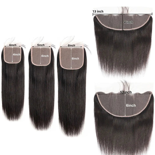 Straight Lace Closure Human Hair Transparent