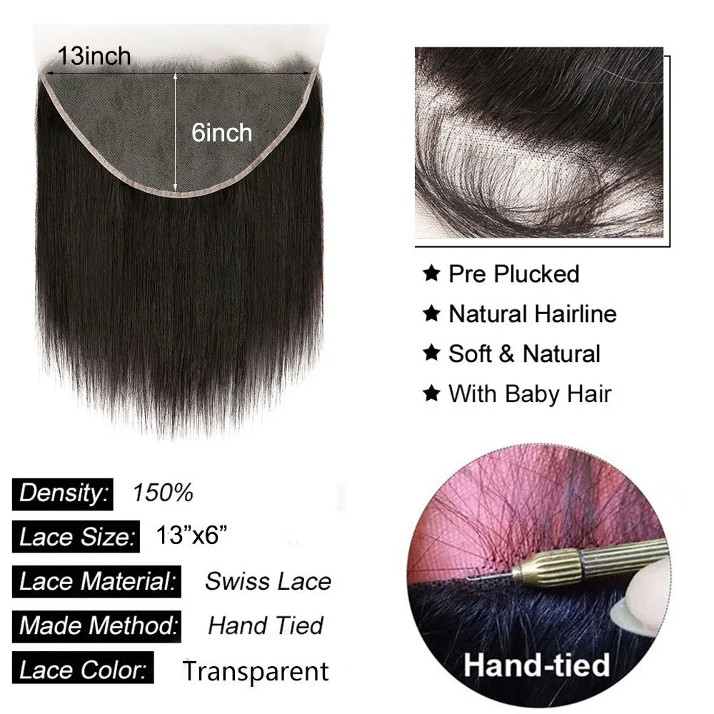 Straight Lace Closure Human Hair Transparent